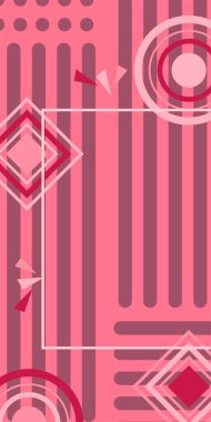 Modern Soyut Mozaik Geometrik Şekiller ve Süslü Vektör Tasarımı. Geometrik şekillerin mozaiğiyle soyut arkaplan.