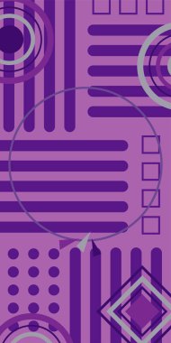 Modern Soyut Mozaik Geometrik Şekiller ve Süslü Vektör Tasarımı. Geometrik şekillerin mozaiğiyle soyut arkaplan.