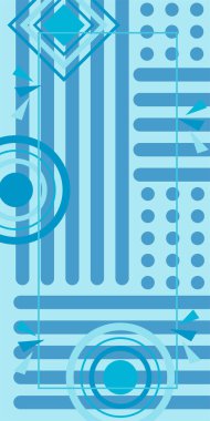 Modern Soyut Mozaik Geometrik Şekiller ve Süslü Vektör Tasarımı. Geometrik şekillerin mozaiğiyle soyut arkaplan.