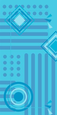 Modern Soyut Mozaik Geometrik Şekiller ve Süslü Vektör Tasarımı. Geometrik şekillerin mozaiğiyle soyut arkaplan.