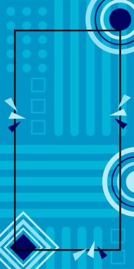 Modern Soyut Mozaik Geometrik Şekiller ve Süslü Vektör Tasarımı. Geometrik şekillerin mozaiğiyle soyut arkaplan.