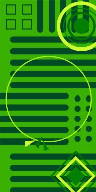 Modern Soyut Mozaik Geometrik Şekiller ve Süslü Vektör Tasarımı. Geometrik şekillerin mozaiğiyle soyut arkaplan.