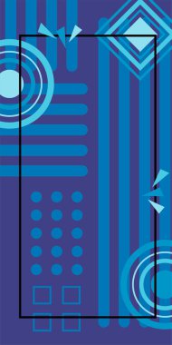 Modern Soyut Mozaik Geometrik Şekiller ve Süslü Vektör Tasarımı. Geometrik şekillerin mozaiğiyle soyut arkaplan.