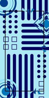 Modern Soyut Mozaik Geometrik Şekiller ve Süslü Vektör Tasarımı. Geometrik şekillerin mozaiğiyle soyut arkaplan.