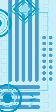 Modern Soyut Mozaik Geometrik Şekiller ve Süslü Vektör Tasarımı. Geometrik şekillerin mozaiğiyle soyut arkaplan.