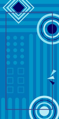 Modern Soyut Mozaik Geometrik Şekiller ve Süslü Vektör Tasarımı. Geometrik şekillerin mozaiğiyle soyut arkaplan.