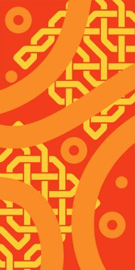 Dekoratif Vektör Arkaplan Organik Akış ve Geometrik Kesinlik. Boho Soyut Arkaplan Eğrisi Çizgileri ve Geometrik Aksanlar. Geometrik şekillerin mozaiğiyle soyut arkaplan.