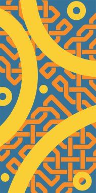 Dekoratif Vektör Arkaplan Organik Akış ve Geometrik Kesinlik. Boho Soyut Arkaplan Eğrisi Çizgileri ve Geometrik Aksanlar. Geometrik şekillerin mozaiğiyle soyut arkaplan.