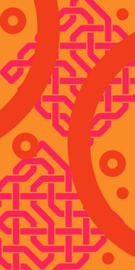 Dekoratif Vektör Arkaplan Organik Akış ve Geometrik Kesinlik. Boho Soyut Arkaplan Eğrisi Çizgileri ve Geometrik Aksanlar. Geometrik şekillerin mozaiğiyle soyut arkaplan.