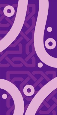 Dekoratif Vektör Arkaplan Organik Akış ve Geometrik Kesinlik. Boho Soyut Arkaplan Eğrisi Çizgileri ve Geometrik Aksanlar. Geometrik şekillerin mozaiğiyle soyut arkaplan.