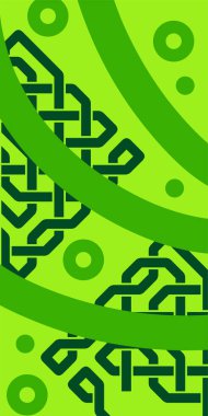 Dekoratif Vektör Arkaplan Organik Akış ve Geometrik Kesinlik. Boho Soyut Arkaplan Eğrisi Çizgileri ve Geometrik Aksanlar. Geometrik şekillerin mozaiğiyle soyut arkaplan.