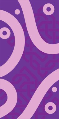 Dekoratif Vektör Arkaplan Organik Akış ve Geometrik Kesinlik. Boho Soyut Arkaplan Eğrisi Çizgileri ve Geometrik Aksanlar. Geometrik şekillerin mozaiğiyle soyut arkaplan.