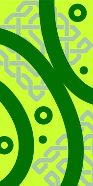 Dekoratif Vektör Arkaplan Organik Akış ve Geometrik Kesinlik. Boho Soyut Arkaplan Eğrisi Çizgileri ve Geometrik Aksanlar. Geometrik şekillerin mozaiğiyle soyut arkaplan.