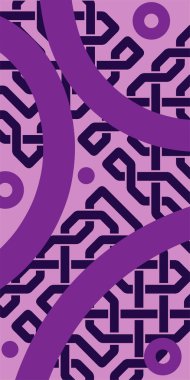 Dekoratif Vektör Arkaplan Organik Akış ve Geometrik Kesinlik. Boho Soyut Arkaplan Eğrisi Çizgileri ve Geometrik Aksanlar. Geometrik şekillerin mozaiğiyle soyut arkaplan.