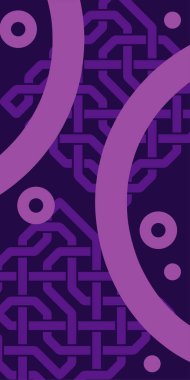 Dekoratif Vektör Arkaplan Organik Akış ve Geometrik Kesinlik. Boho Soyut Arkaplan Eğrisi Çizgileri ve Geometrik Aksanlar. Geometrik şekillerin mozaiğiyle soyut arkaplan.