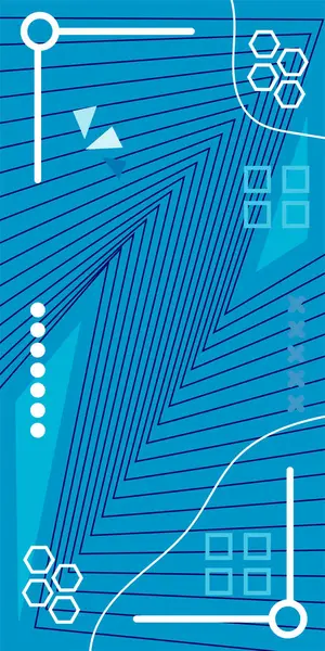Dekoratif Vektör Arkaplan Organik Akış ve Geometrik Kesinlik. Boho Soyut Arkaplan Eğrisi Çizgileri ve Geometrik Aksanlar. Geometrik şekillerin mozaiğiyle soyut arkaplan.
