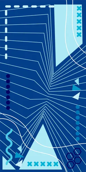 Dekoratif Vektör Arkaplan Organik Akış ve Geometrik Kesinlik. Boho Soyut Arkaplan Eğrisi Çizgileri ve Geometrik Aksanlar. Geometrik şekillerin mozaiğiyle soyut arkaplan.