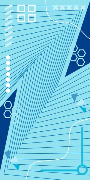 Dekoratif Vektör Arkaplan Organik Akış ve Geometrik Kesinlik. Boho Soyut Arkaplan Eğrisi Çizgileri ve Geometrik Aksanlar. Geometrik şekillerin mozaiğiyle soyut arkaplan.