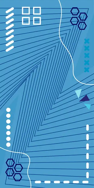 Dekoratif Vektör Arkaplan Organik Akış ve Geometrik Kesinlik. Boho Soyut Arkaplan Eğrisi Çizgileri ve Geometrik Aksanlar. Geometrik şekillerin mozaiğiyle soyut arkaplan.