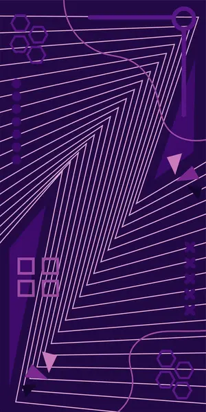 Dekoratif Vektör Arkaplan Organik Akış ve Geometrik Kesinlik. Boho Soyut Arkaplan Eğrisi Çizgileri ve Geometrik Aksanlar. Geometrik şekillerin mozaiğiyle soyut arkaplan.