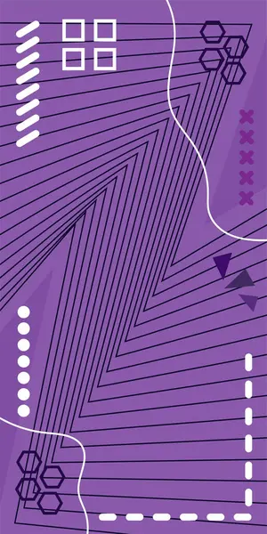 Dekoratif Vektör Arkaplan Organik Akış ve Geometrik Kesinlik. Boho Soyut Arkaplan Eğrisi Çizgileri ve Geometrik Aksanlar. Geometrik şekillerin mozaiğiyle soyut arkaplan.