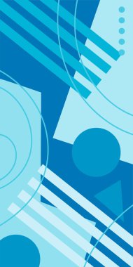 Modern Soyut Mozaik Geometrik Şekiller ve Süslü Vektör Tasarımı. Geometrik şekillerin mozaiğiyle soyut arkaplan.