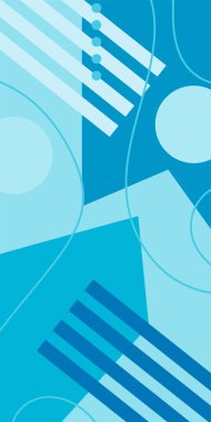 Modern Soyut Mozaik Geometrik Şekiller ve Süslü Vektör Tasarımı. Geometrik şekillerin mozaiğiyle soyut arkaplan.