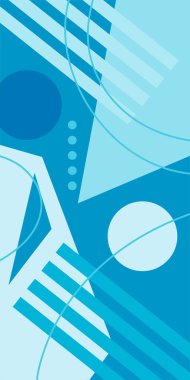 Modern Soyut Mozaik Geometrik Şekiller ve Süslü Vektör Tasarımı. Geometrik şekillerin mozaiğiyle soyut arkaplan.