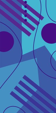 Modern Soyut Mozaik Geometrik Şekiller ve Süslü Vektör Tasarımı. Geometrik şekillerin mozaiğiyle soyut arkaplan.