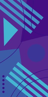 Modern Soyut Mozaik Geometrik Şekiller ve Süslü Vektör Tasarımı. Geometrik şekillerin mozaiğiyle soyut arkaplan.