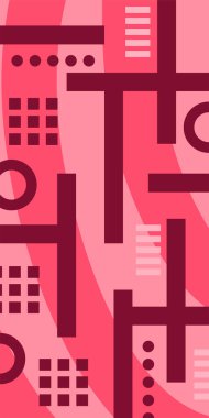 Geometrik şekilli soyut arkaplan sanatı. Memphis tarzı sanat posterleri için soyut bir arka plan. Boho Soyut Arkaplan Eğrisi Çizgileri ve Geometrik Aksanlar.