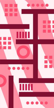 Geometrik şekilli soyut arkaplan sanatı. Memphis tarzı sanat posterleri için soyut bir arka plan. Boho Soyut Arkaplan Eğrisi Çizgileri ve Geometrik Aksanlar.