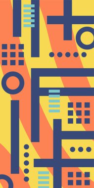 Geometrik şekilli soyut arkaplan sanatı. Memphis tarzı sanat posterleri için soyut bir arka plan. Boho Soyut Arkaplan Eğrisi Çizgileri ve Geometrik Aksanlar.