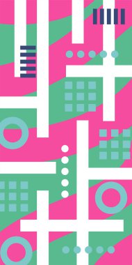 Geometrik şekilli soyut arkaplan sanatı. Memphis tarzı sanat posterleri için soyut bir arka plan. Boho Soyut Arkaplan Eğrisi Çizgileri ve Geometrik Aksanlar.