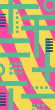 Geometrik şekilli soyut arkaplan sanatı. Memphis tarzı sanat posterleri için soyut bir arka plan. Boho Soyut Arkaplan Eğrisi Çizgileri ve Geometrik Aksanlar.