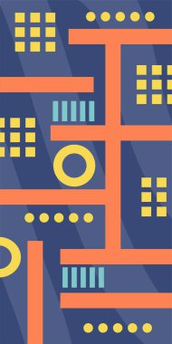 Geometrik şekilli soyut arkaplan sanatı. Memphis tarzı sanat posterleri için soyut bir arka plan. Boho Soyut Arkaplan Eğrisi Çizgileri ve Geometrik Aksanlar.