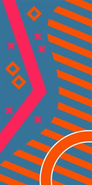 Geometrik şekilli soyut arkaplan sanatı. Memphis tarzı sanat posterleri için soyut bir arka plan. Boho Soyut Arkaplan Eğrisi Çizgileri ve Geometrik Aksanlar.