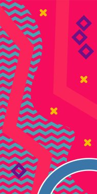 Geometrik şekilli soyut arkaplan sanatı. Memphis tarzı sanat posterleri için soyut bir arka plan. Boho Soyut Arkaplan Eğrisi Çizgileri ve Geometrik Aksanlar.