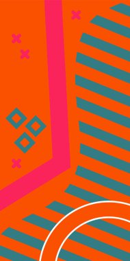 Geometrik şekilli soyut arkaplan sanatı. Memphis tarzı sanat posterleri için soyut bir arka plan. Boho Soyut Arkaplan Eğrisi Çizgileri ve Geometrik Aksanlar.