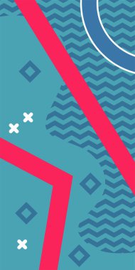 Geometrik şekilli soyut arkaplan sanatı. Memphis tarzı sanat posterleri için soyut bir arka plan. Boho Soyut Arkaplan Eğrisi Çizgileri ve Geometrik Aksanlar.