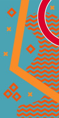 Geometrik şekilli soyut arkaplan sanatı. Memphis tarzı sanat posterleri için soyut bir arka plan. Boho Soyut Arkaplan Eğrisi Çizgileri ve Geometrik Aksanlar.