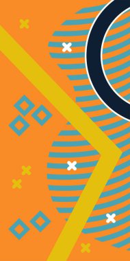 Geometrik şekilli soyut arkaplan sanatı. Memphis tarzı sanat posterleri için soyut bir arka plan. Boho Soyut Arkaplan Eğrisi Çizgileri ve Geometrik Aksanlar.