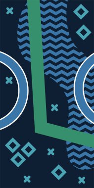 Geometrik şekilli soyut arkaplan sanatı. Memphis tarzı sanat posterleri için soyut bir arka plan. Boho Soyut Arkaplan Eğrisi Çizgileri ve Geometrik Aksanlar.