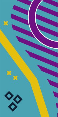 Geometrik şekilli soyut arkaplan sanatı. Memphis tarzı sanat posterleri için soyut bir arka plan. Boho Soyut Arkaplan Eğrisi Çizgileri ve Geometrik Aksanlar.