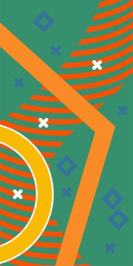 Geometrik şekilli soyut arkaplan sanatı. Memphis tarzı sanat posterleri için soyut bir arka plan. Boho Soyut Arkaplan Eğrisi Çizgileri ve Geometrik Aksanlar.