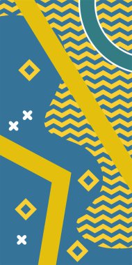 Geometrik şekilli soyut arkaplan sanatı. Memphis tarzı sanat posterleri için soyut bir arka plan. Boho Soyut Arkaplan Eğrisi Çizgileri ve Geometrik Aksanlar.