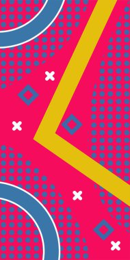 Geometrik şekilli soyut arkaplan sanatı. Memphis tarzı sanat posterleri için soyut bir arka plan. Boho Soyut Arkaplan Eğrisi Çizgileri ve Geometrik Aksanlar.
