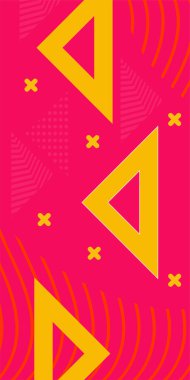 Modern Soyut Mozaik Geometrik Şekiller ve Süslü Vektör Tasarımı. Geometrik şekillerin mozaiğiyle soyut arkaplan süslemeleri. Memphis tarzı sanat ile poster için soyut arkaplan.