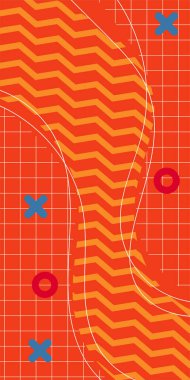 Modern Soyut Mozaik Geometrik Şekiller ve Süslü Vektör Tasarımı. Geometrik şekillerin mozaiğiyle soyut arkaplan süslemeleri. Memphis tarzı sanat ile poster için soyut arkaplan.