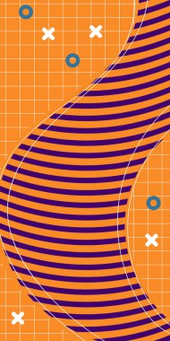 Modern Soyut Mozaik Geometrik Şekiller ve Süslü Vektör Tasarımı. Geometrik şekillerin mozaiğiyle soyut arkaplan süslemeleri. Memphis tarzı sanat ile poster için soyut arkaplan.